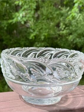 Vintage Tiffany Crystal Bowl - dolphins and waves gently used